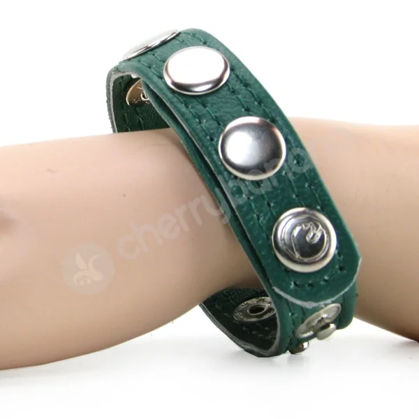 Falcon Leather Code Band Green Cock Ring