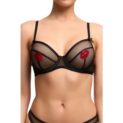 Dita Von Teese Von Follies Liptrix Black Balconette Bra