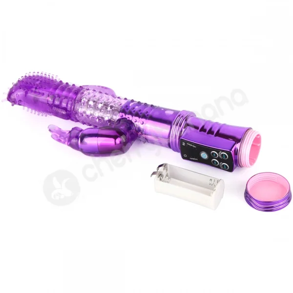Cherry Banana Triple Lover 16 Function Purple Rabbit Vibrator