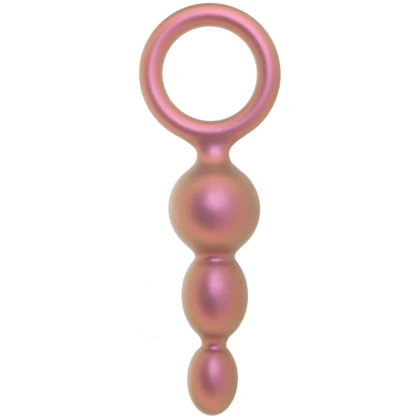 Anal Adventures Matrix Beaded Loop Silicone Butt Plug By Blush - Copper