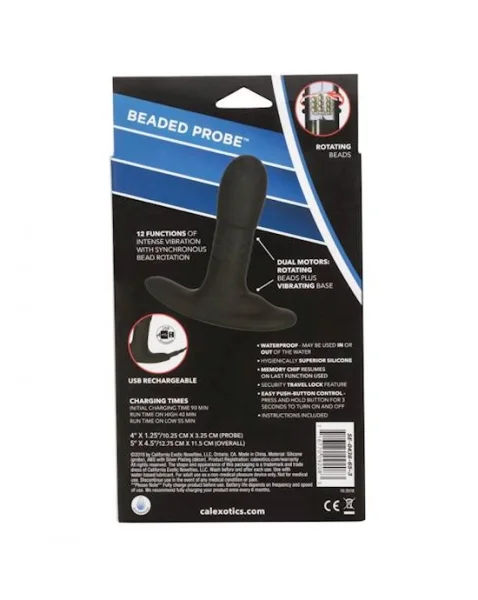 Eclipse Beaded Silicone Anal Probe -  4 Inch