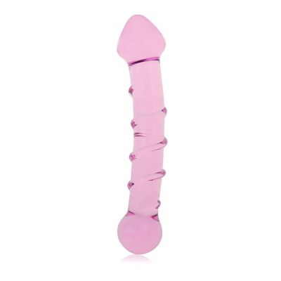 7 Textured Glass Dildo