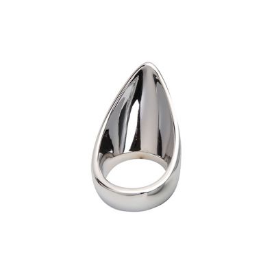 Metal Cock Ring With Taint Stimulator Silver 1 75 Inch