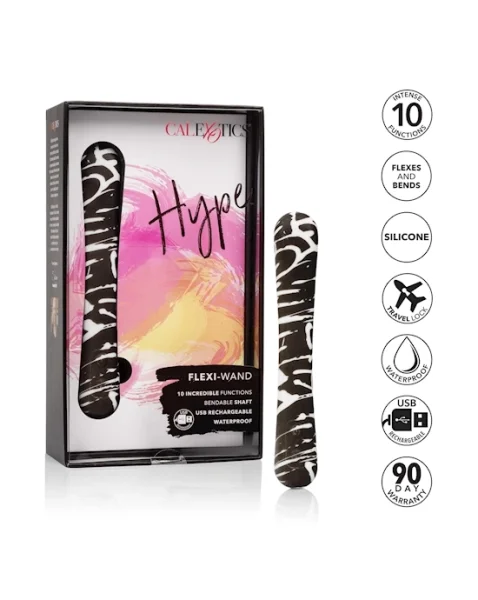 Hype Flexi-wand Vibrator - Black / White