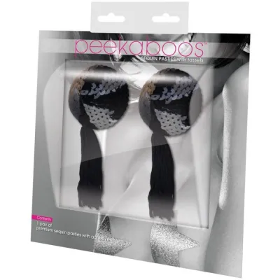 Black Sequin w Black Tassel Pastie
