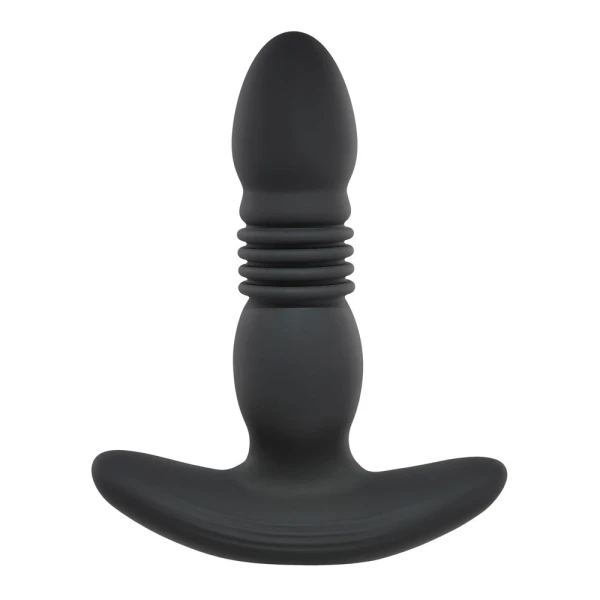 Playboy Pleasure Trust The Thrust Rechargeable Silicone Thrusting Anal Plug With Remote - Black
