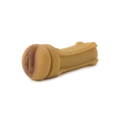 CyberSkin Vulcan Realistic Pussy w Vibration Mocha Male Hand Masturbation