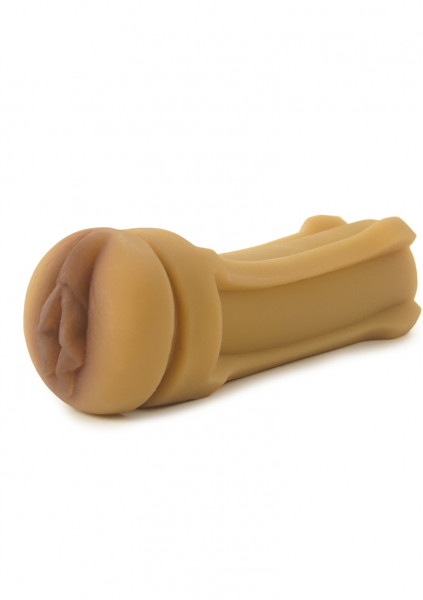 CyberSkin Vulcan Realistic Pussy w/ Vibration - Mocha - Male Hand Masturbation