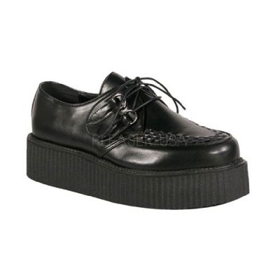 V CREEPER 502 2 P F Goth Punk Rockabilly Vegan Blk Pu Basic Creeper