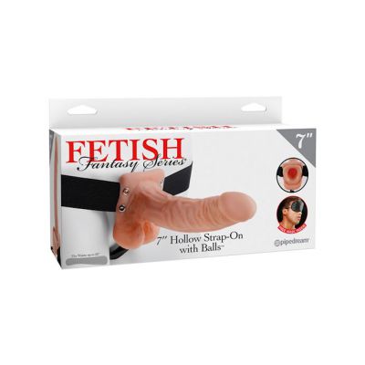 Fetish Fantasy Series 7 Inch Hollow Strap on With Balls Flesh