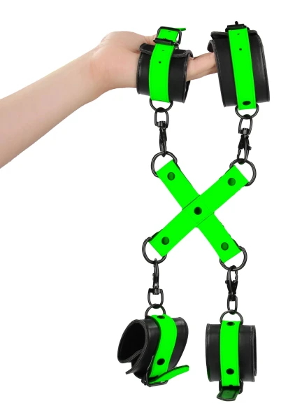 Ouch! Glow in the Dark Hand and Ankle Cuffs with Hogtie — image 8 of 10