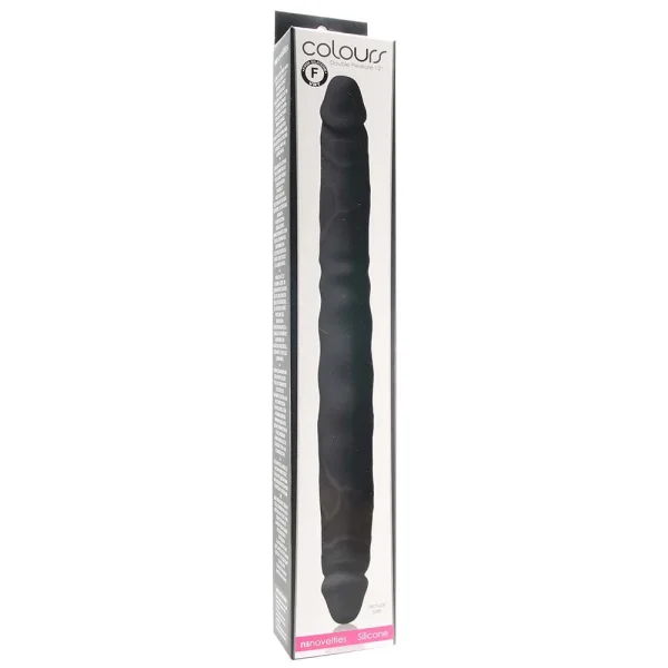 Colours Double Pleasures Black Silicone Double Dildo