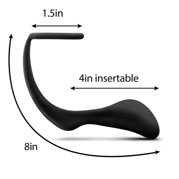 Blush Anal Adventures Platinum Cock Ring Plug Black — image 5 of 6