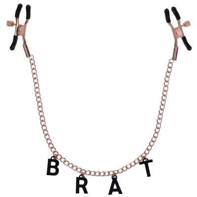 Brat Charmed Nipple Clamps Rose Gold
