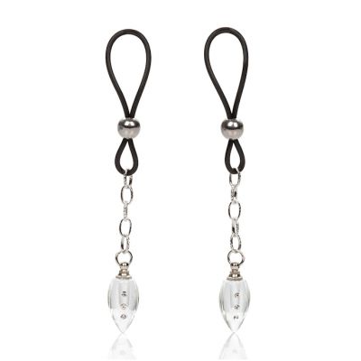 Nipple Play Non piercing Nipple Jewelry Crystal Teardrop Clear 5 Inch