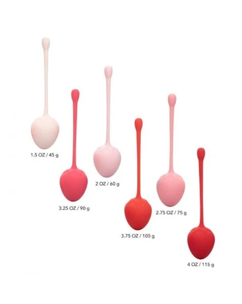 6 Piece Kegel Training Set - Strawberry - 5.5 Inch