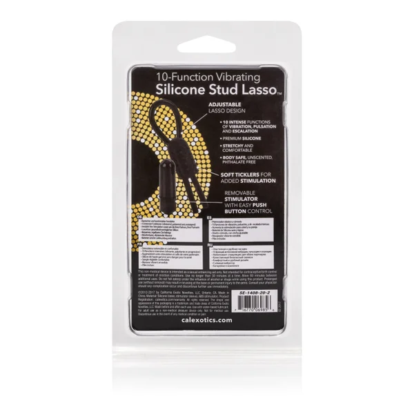 10-Function Vibrating Silicone Stud Lasso - Black — image 18 of 18