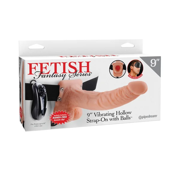 Fetish Fantasy Series 9 Inch Vibrating Hollow Strap-on With Balls - Flesh — image 14 of 17