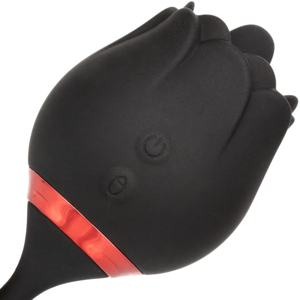 French Kiss Elite Siren Bullet Vibrator & Flickering Tongue Clitoral Stimulator By CalExotics - Black