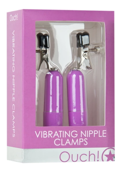 Vibrating Nipple Clamps - Purple