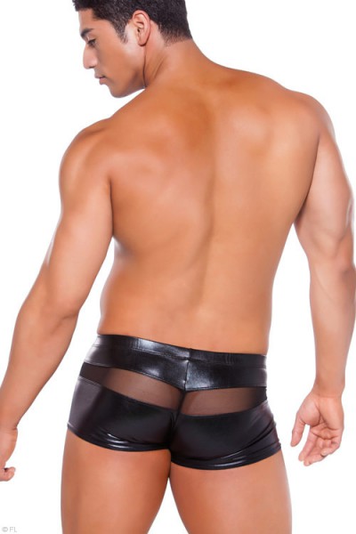 Allure Zeus Wet-Look Peek-A-Boo Shorts