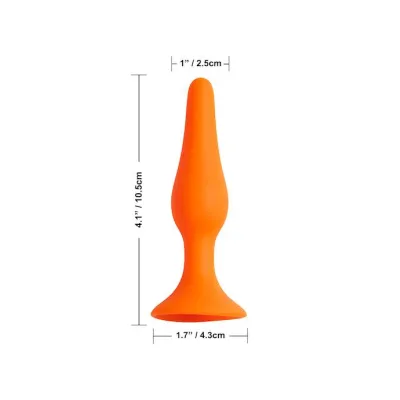Share Satisfaction Small Silicone Butt Plug Orange Small