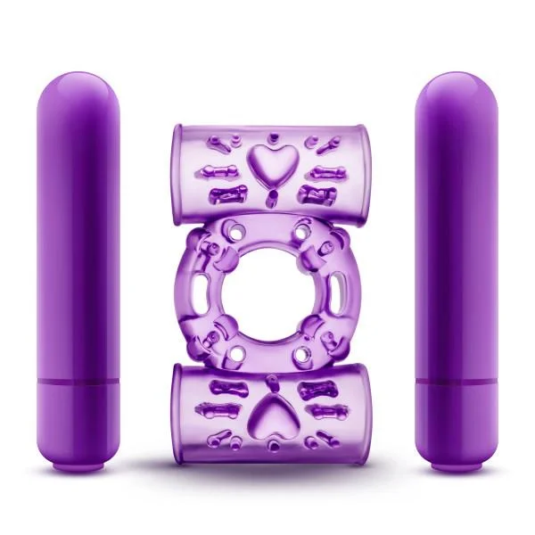 Double Play Dual Vibrating Cock Ring Purple — image 6 of 8