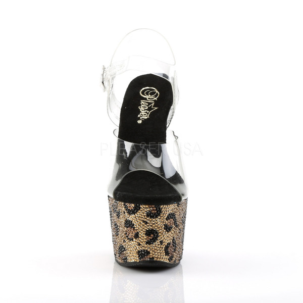 7 inches Heel, 2 3/4 inches PF Ankle Strap Sandal w/Leopard Pattern RS — image 10 of 12