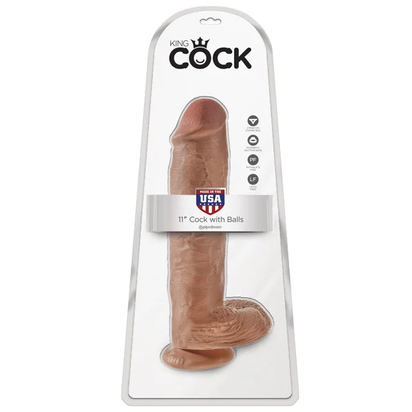 King Cock  11" Cock With Balls - Tan — image 9 of 12