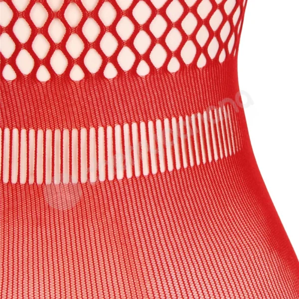 Cherry Banana Red Crotchet Mesh Mini Chemise Dress