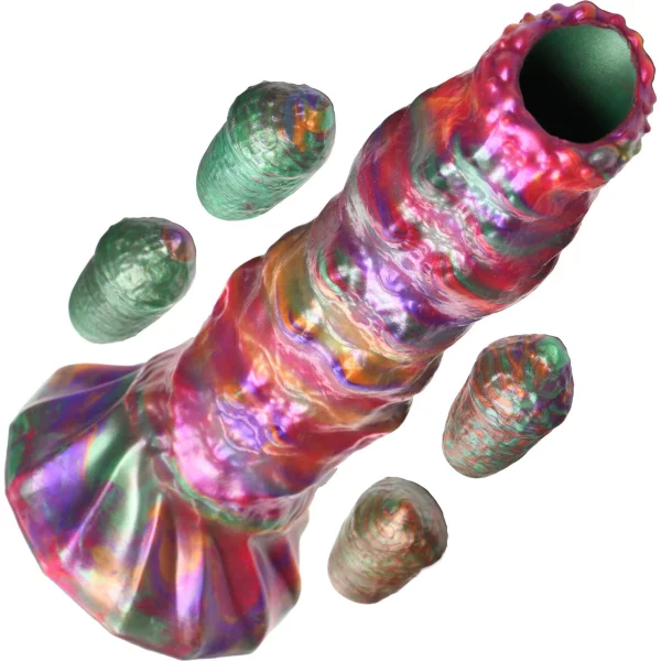 Larva 9" Ovipositor Silicone Suction Cup Dildo With Eggs By Creature Cocks