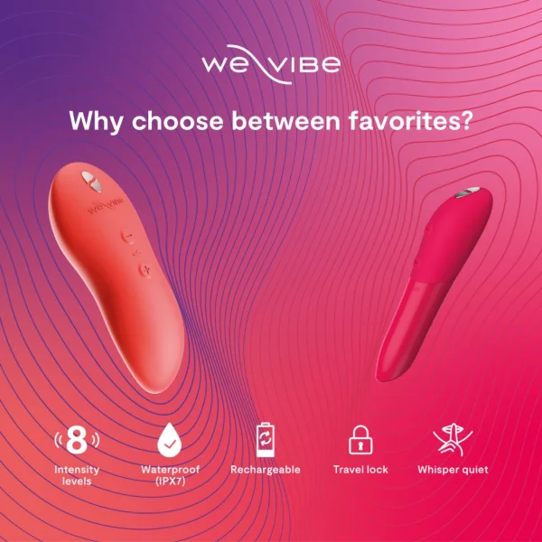 Forever Favorites Set By We-Vibe With Touch X & Tango X Powerful Vibrators - Red & Coral