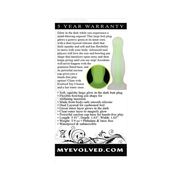 Evolved Luminous Silicone Plug Large Green — image 8 of 9