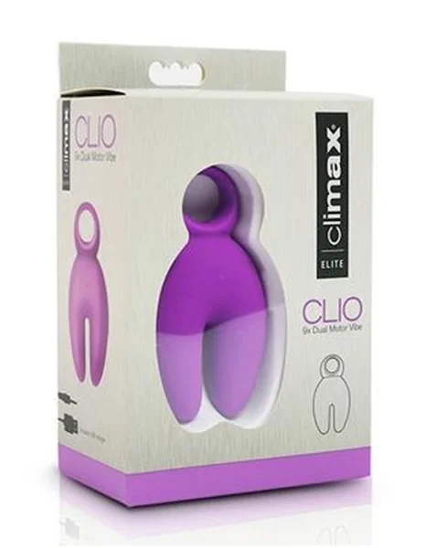 Climax Elite Clio Rechargeable 9x Dual Motor Vibe - Purple - 4 Inch