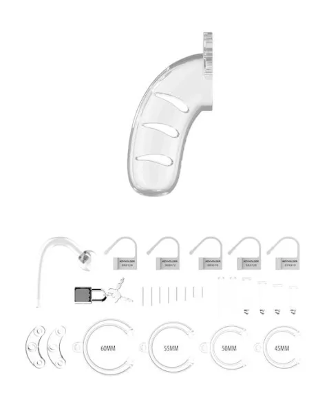 Model 11 - Chasity Cage With Plug - 4.5 Inch  - Clear - 4 Inch