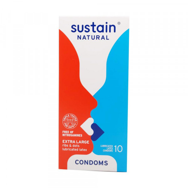 Sustain Textured Extra Large Size Vegan Condoms | 10-Pack