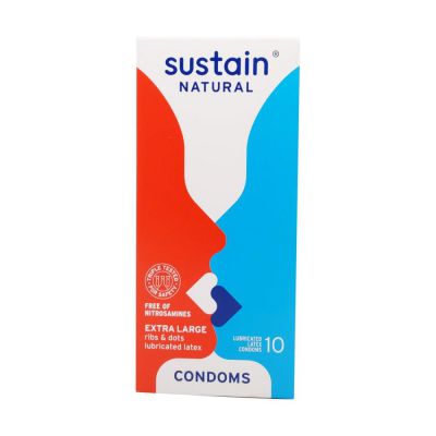 Sustain Textured Extra Large Size Vegan Condoms 10 Pack