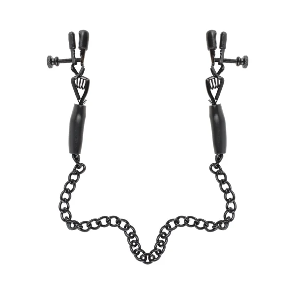Fetish Fantasy Adjustable Nipple Chain Clamps Black