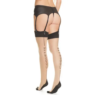 Coquette Cuban Black Nude Stocking