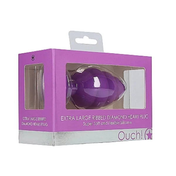Ouchextra Large Ribbed Diamond Heart Plug — image 6 of 11
