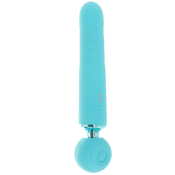Revel Fae Rechargeable Silicone Vibrating Air Pulse Clitoral Stimulator With Thruster - Teal