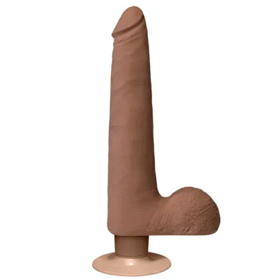 Realistic Cock Vib 9 inch Slim with Balls Brown