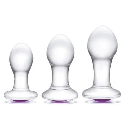 Glas 3 Piece Bling Butt Plug Anal Training Kit