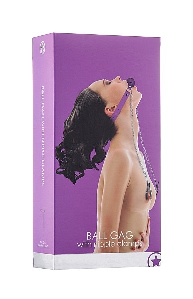 Ball Gag with Nipple Clamps