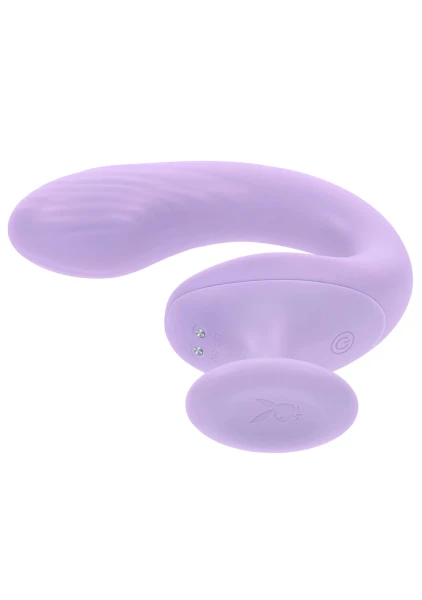 Playboy Pleasure Rev Me Up Rechargeable Waterproof Silicone Dual Stimulation Vibrator - Purple