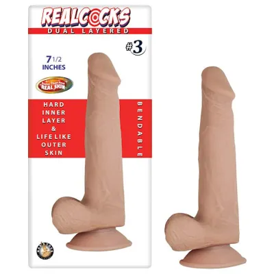 Nass Toys Dual Layered Dildo No 3 Ivory 7 5 Inch