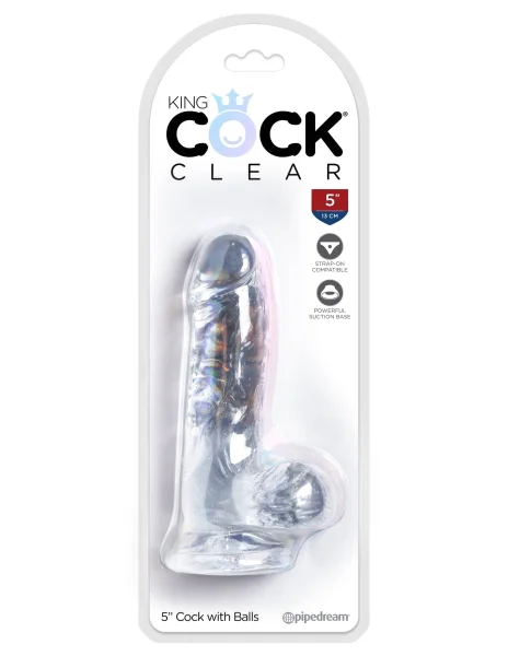 King Cock Clear 5'' Cock with Balls