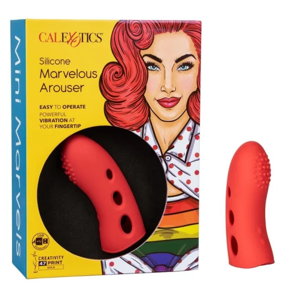 Mini Marvels Marvelous Arouser Silicone Rechargeable Finger Vibrator By CalExotics