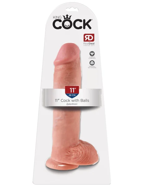 King Cock 11 Inch Cock with Balls-Flesh