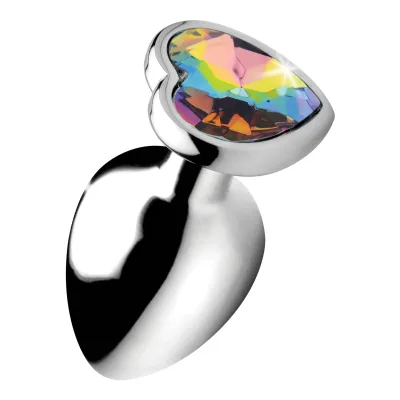 Rainbow Prism Heart Anal Plug Large